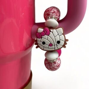 Tumbler Handle Cup Charm “Hello 🐱 Kitty”